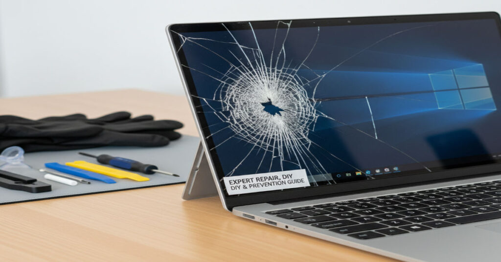 Cracked Surface Laptop 3 Screen