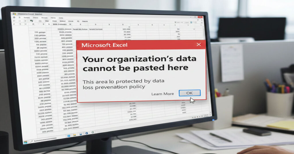 Your Organization's Data Cannot Be Pasted Here